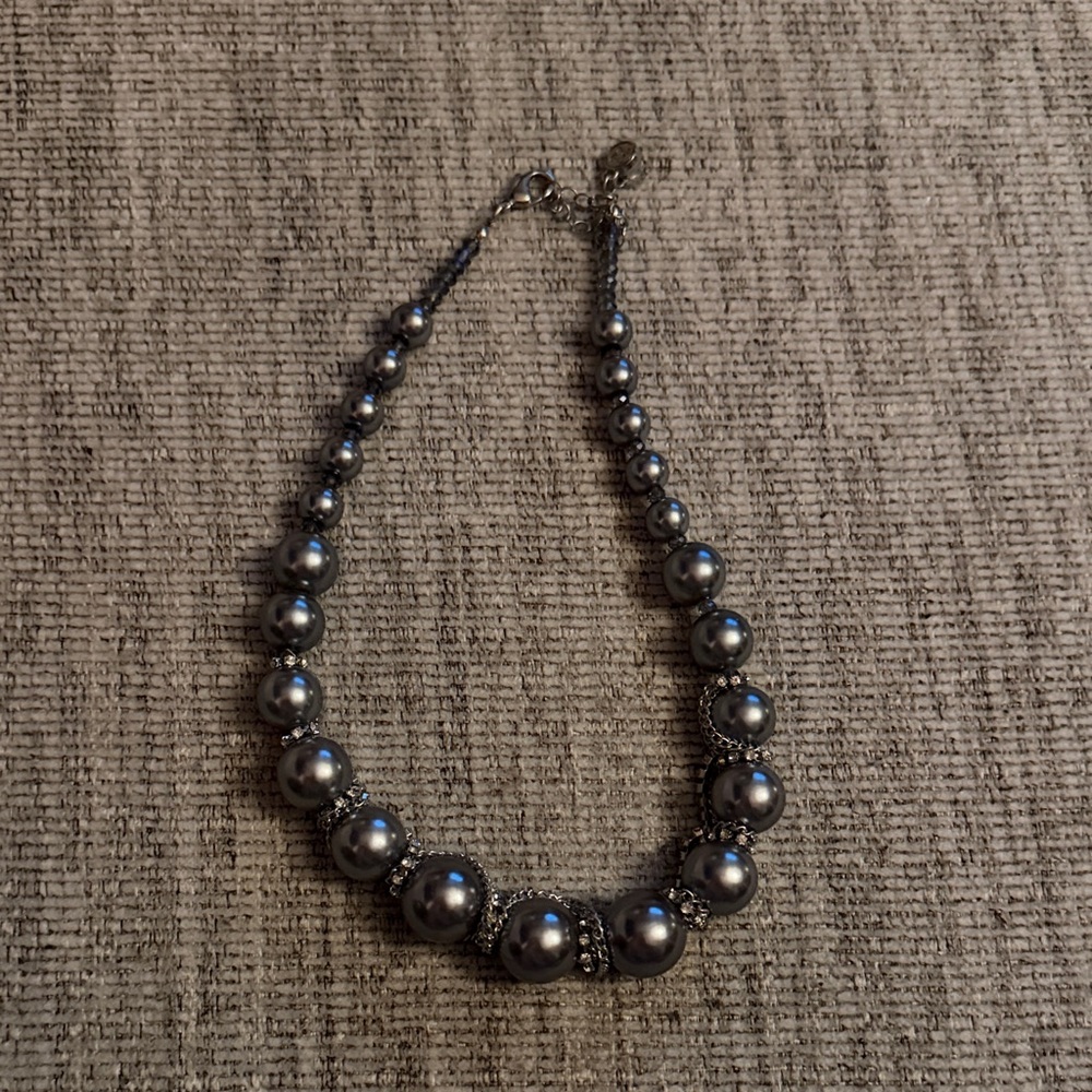 Elegant Silver Beaded Necklace